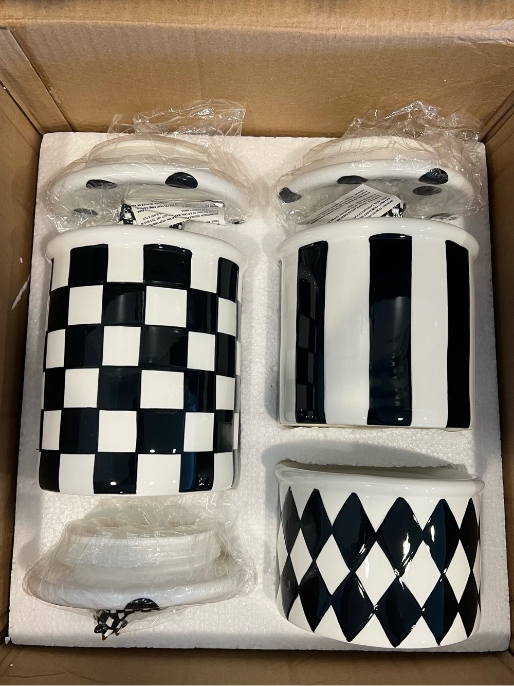 Mackenzie-Childs Cow Creamery Canisters Set of 3. Brand New In Original Box! - Picture 5 of 10